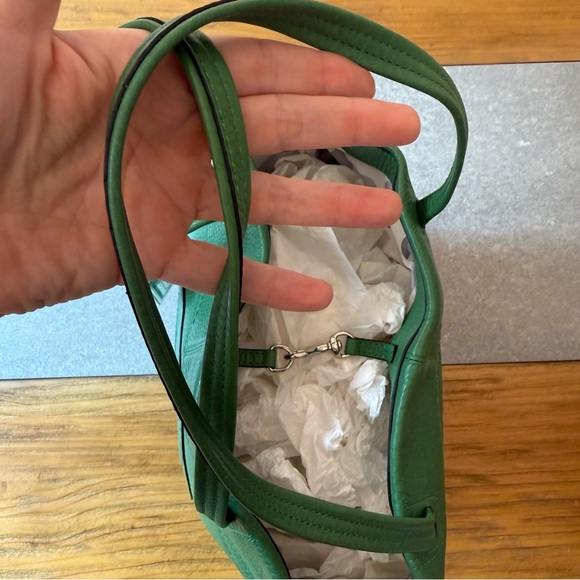 Coach Julia Op Art Perry Leather Tote Rare Green Colorway Authentic Large EUC - Picture 6 of 16